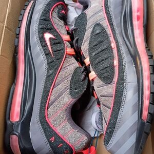 Nike Black and Pink Air Max 98 Sneakers
